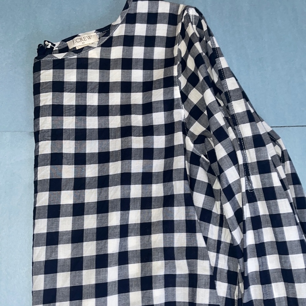 J Crew Gingham long sleeve blouse